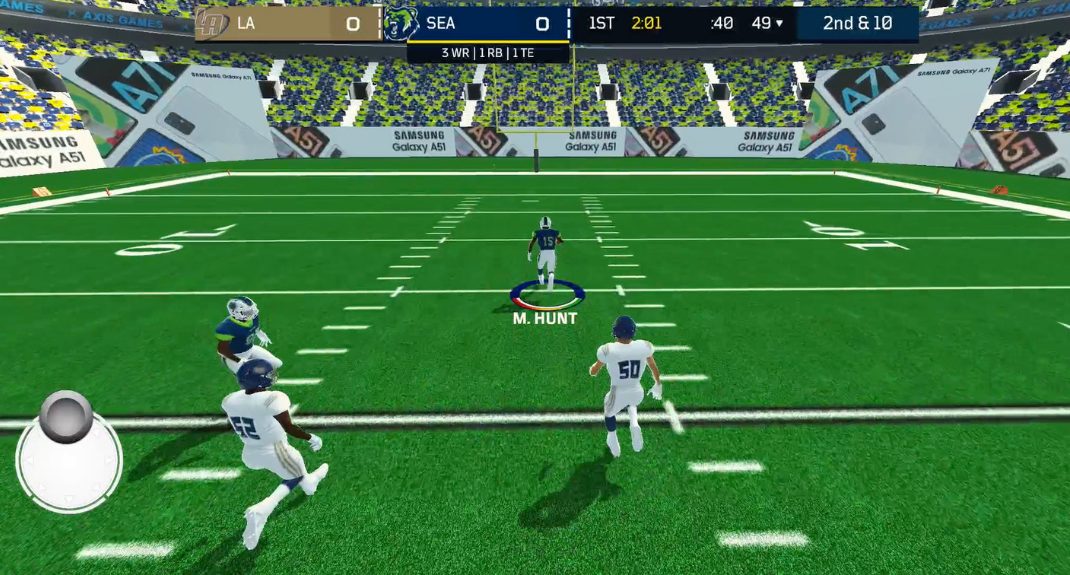 Axis Football gameplay with Samsung ads